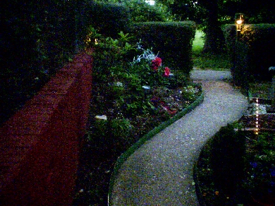 The Front at night with new edging in place